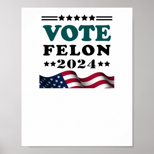 Affiche Vote Felon 2024 Condamné Sticker Felon (Devant)