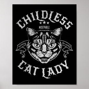 Affiche Vote féministe de la dame aux chats sans enfants