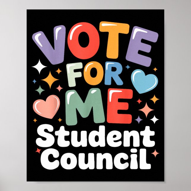 Affiche Vote For Me Student Council Vibes School Election  (Devant)