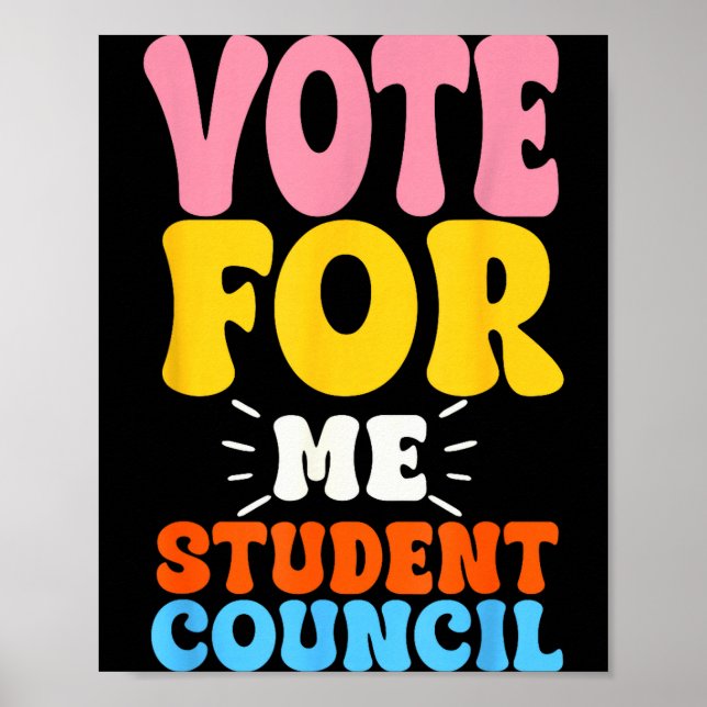 Affiche Vote For Me Student Council Youth Cool School Elec (Devant)