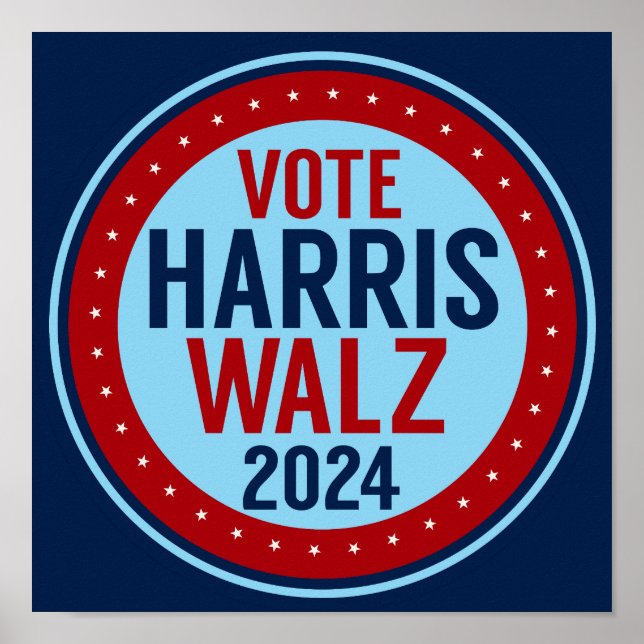 Affiche Vote Harris Walz pour l'élection présidentielle de (Devant)