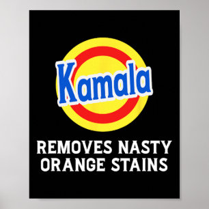 Affiche Vote Kamala Supprime Le Nasty Orange Stains Deterg