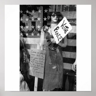 Affiche Vote peace, un tirage noir et blanc