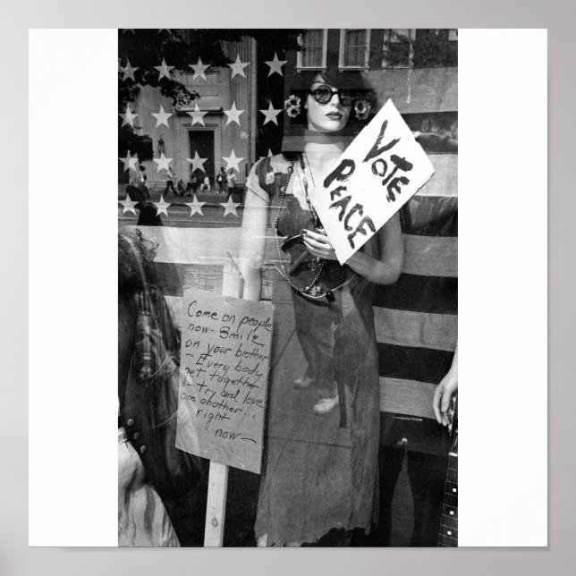 Affiche Vote peace, un tirage noir et blanc (Devant)