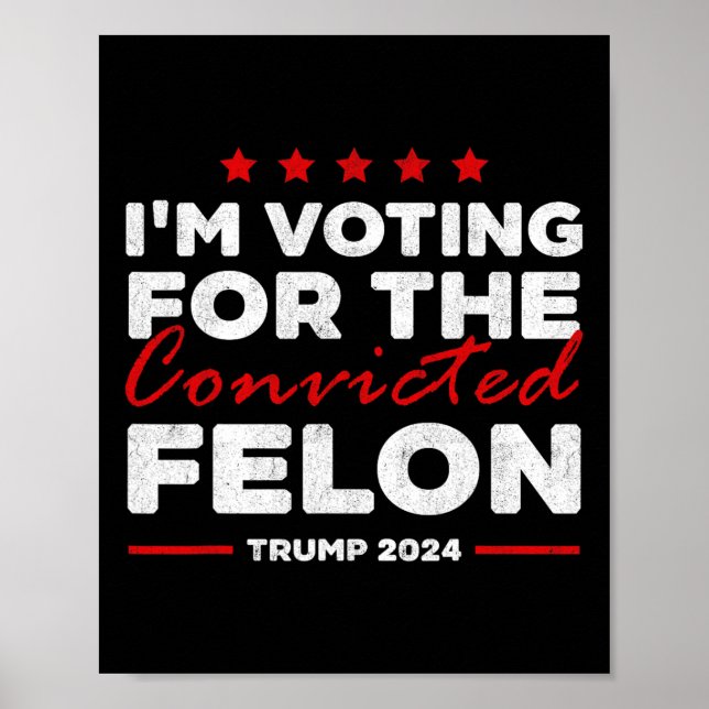 Affiche Vote Pour Le Condamné Felon Trump (Devant)