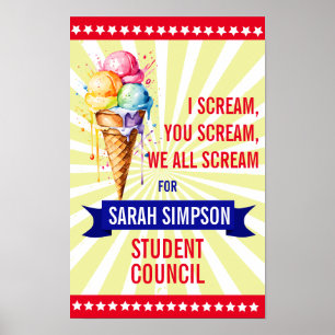 Affiche Vote pour le président de classe : Bold "Scream" S