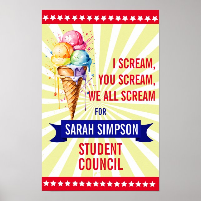 Affiche Vote pour le président de classe : Bold "Scream" S (Devant)