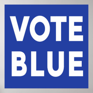 Affiche Vote Texte bleu en gras Signal électoral