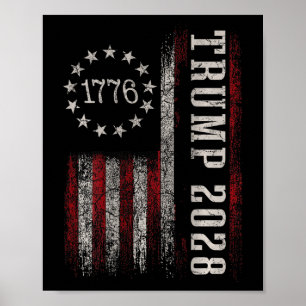 Affiche Vote Trump 2028 Donald Trump Amérique Drapeau État