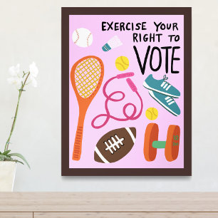 Affiche VOTER Exercez votre droit de vote Élections Rose