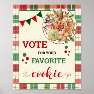 Affiche Voter pour vos cookies favoris Signet de Noël
