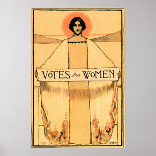 Affiche VOTES POUR LES FEMMES 1913 Suffrage américain des 