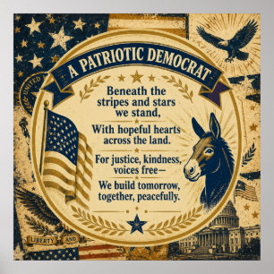 Affiche Votez Démocrate Ensemble – Vintage Patriotique