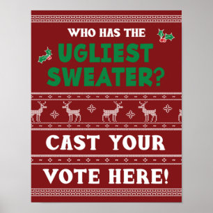 Affiche Votez ici pour le Parti de Noël moche