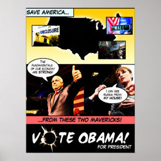 Affiche VOTEZ OBAMA ! Bande dessinée électorale P... - Cus