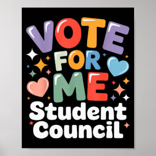 Affiche Votez pour moi Vibes du Conseil des élèves Électio