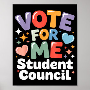 Affiche Votez pour moi Vibes du Conseil des élèves Électio