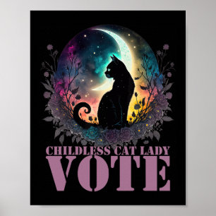 Affiche Votez pour une dame de chat sans enfant