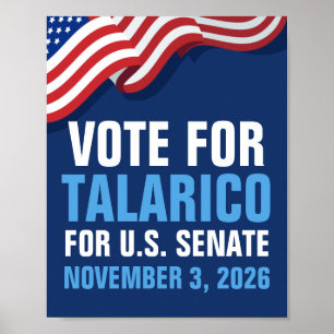 Affiche Votez Talarico pour le Sénat 2026 Américain