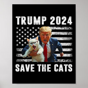 Affiche Votez Trump 2025 Drôle Sauvez Les Chats