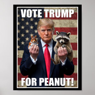 Affiche Votez Trump Justice Pour Fred Peanut L'Écureuil Me