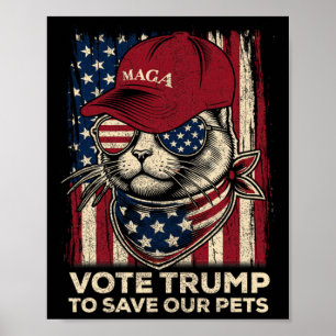 Affiche Votez Trump Pour Sauver Nos Animaux 2024 American 