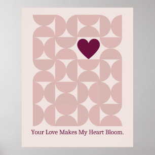 Affiche Votre amour fait fleurir mon cœur milieu du siècle