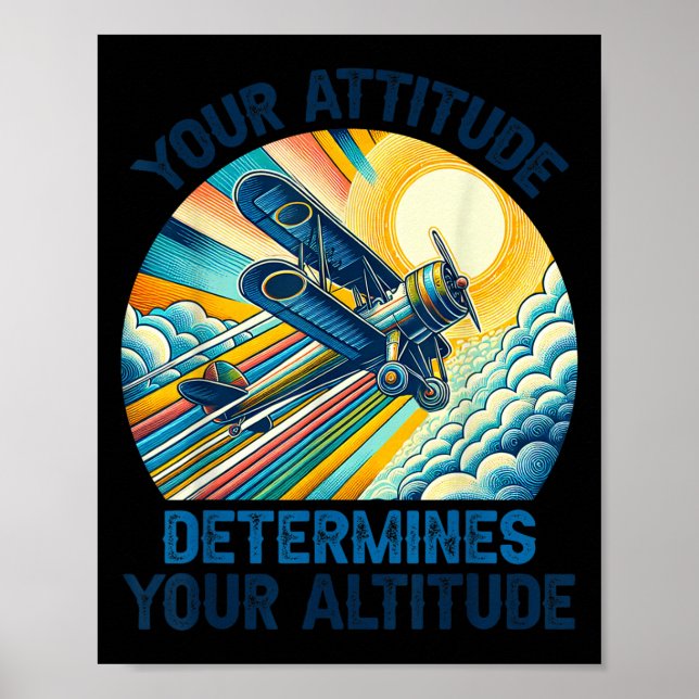 Affiche Votre attitude détermine votre altitude motivation (Devant)