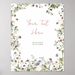 Affiche Votre Baby shower d'aquarelle Fleur sauvage de tex