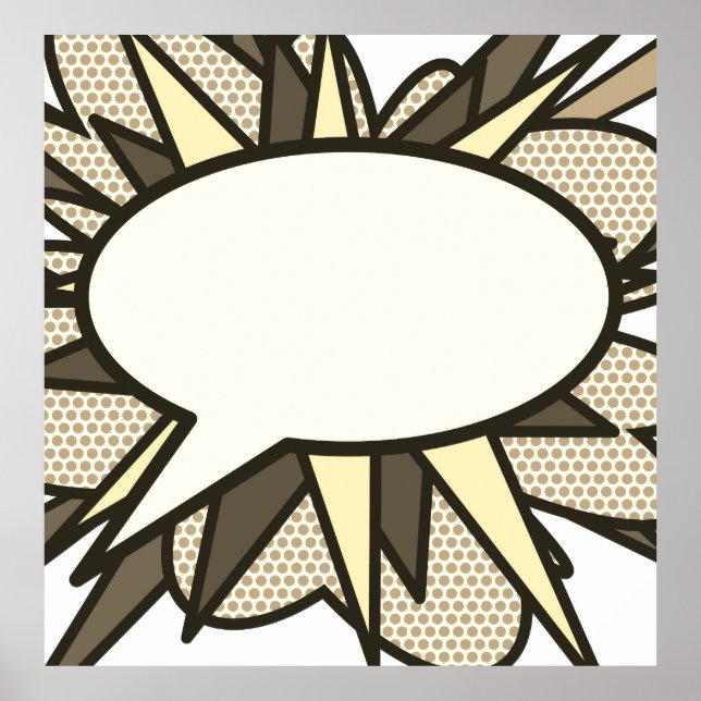 Affiche Votre bulle de message de discours Fun Retro Bande (Devant)