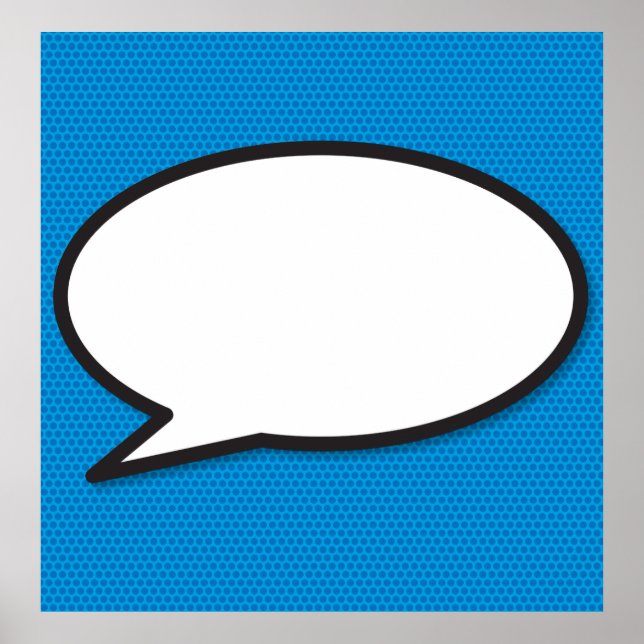 Affiche Votre bulle de message Fun rétro bande dessinée co (Devant)