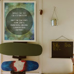 Affiche Votre Citation préférée Bright Gold Grunge Bulles<br><div class="desc">L'arrière - plan est recouvert d'un graphique grunge rayé, affligé, vintage, entrecoupé de cercles festifs ressemblant à des bulles créés à partir de fusées lumineuses de bokeh. L'image présente des tons bleu, vert, brun clair, blanc et des tons dorés. Vous êtes les bienvenus pour remplacer mon art numérique par le...</div>