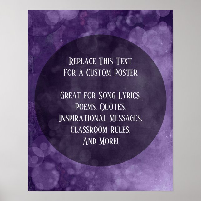 Affiche Votre Citation Préférée Cercles D'Oeuvre Purple Gr (Devant)