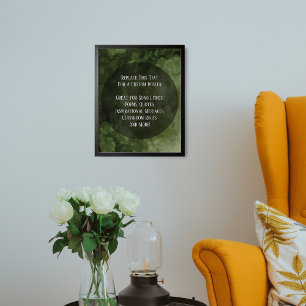 Affiche Votre Citation préférée Dark Green Grungy Bubbles