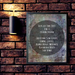 Affiche Votre citation préférée Grunge foncé coloré sur Ce<br><div class="desc">L'arrière - plan est recouvert d'une image représentant un graphique gratté, affligé, vintage et grunge dans des teintes foncées et désordonnées. Vous pouvez remplacer ce morceau d'art numérique par le vôtre, ou par votre photo numérique préférée ! Au-dessus de cela, un grand cercle noir translucide aide votre texte à apparaître...</div>