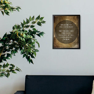 Affiche Votre Citation Préférée Marron Éraflée Grunge