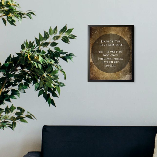 Affiche Votre Citation Préférée Marron Éraflée Grunge (Créateur téléchargé)