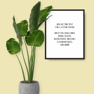 Affiche Votre citation préférée Simple Noir sur Blanc