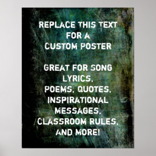 Affiche Votre Citation préférée Texture de Grunge foncé in