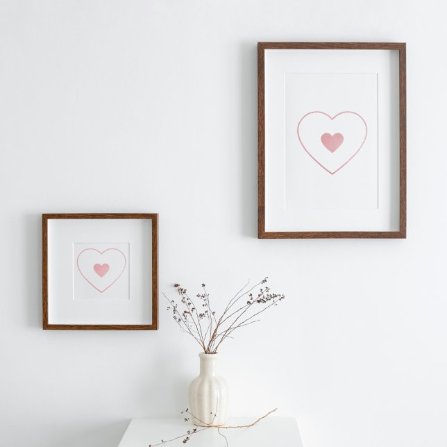 Affiche Votre coeur dans mon coeur Blush Pink Foil (Créateur téléchargé)