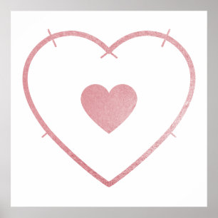 Affiche Votre coeur dans mon coeur Blush Pink Foil