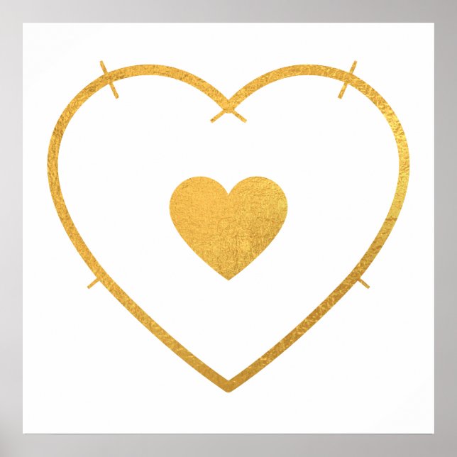 Affiche Votre coeur dans mon coeur Jaune d'or (Devant)