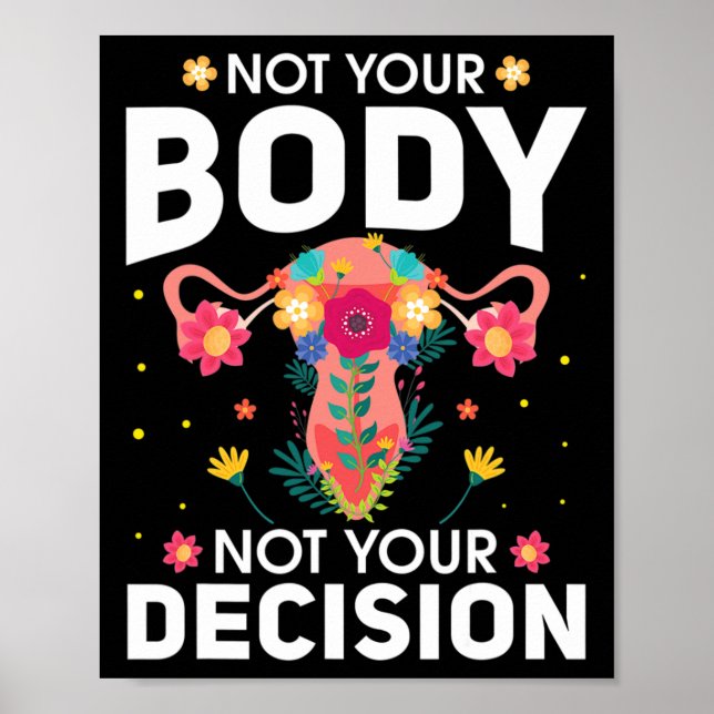 Affiche Votre corps pas votre décision Pro Choice Feminist (Devant)