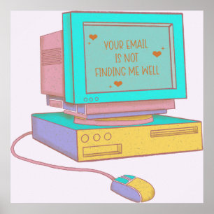 Affiche Votre e-mail ne me trouve pas très drôle Rétro