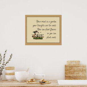 Affiche Votre esprit est un jardin Citation Inspirante