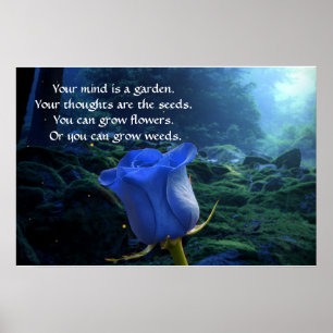Affiche Votre esprit est un jardin Citation Inspirante Fan