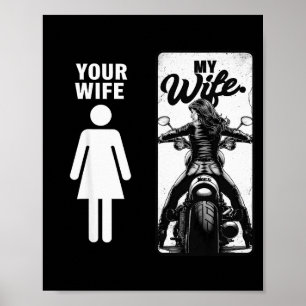Affiche Votre femme est simple Ma femme Biker Wife Saint-V