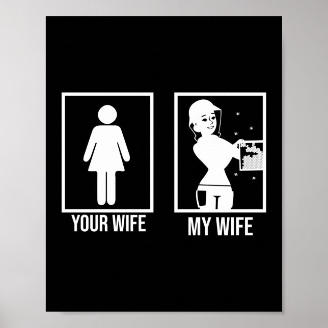 Affiche Votre Femme Ma Femme Abeille Miel Beekeeper (Devant)