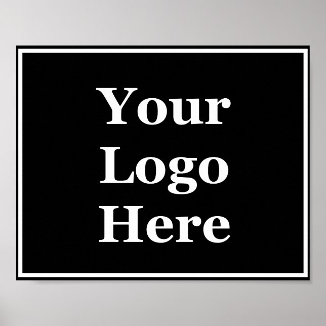Affiche Votre logo ici Modèle noir et blanc (Devant)
