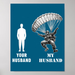 Affiche Votre mari vs mon mari parachutiste aérien wi